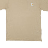 CARHARTT Mens Beige Pocket T-Shirt S Short Sleeve Crew Neck Classic Cotton Blend