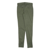 TOMMY HILFIGER Womens Cotton Blend Green Slim Tapered Trousers W30 L33 Stylish