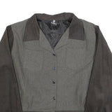 SUGAR SHACK Womens Grey & Brown Button Jacket 2XL Polyester Blend Corduroy