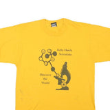 THE BEST Mens Yellow Kitty Hawk Scientists Graphic T-Shirt M Short Sleeve Crew