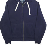 POLO RALPH LAUREN Mens Navy Blue Cotton Full Zip Hoodie M Casual Sweatshirt