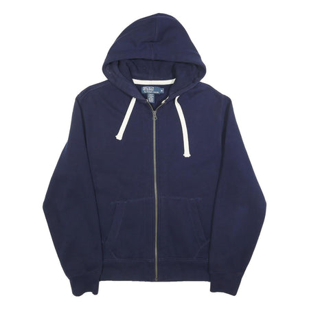 POLO RALPH LAUREN Mens Navy Blue Cotton Full Zip Hoodie M Casual Sweatshirt