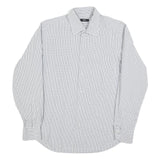 HUGO BOSS Mens White & Black Checked Shirt M Cotton Blend Classic Formal
