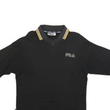 FILA Mens Black & Yellow Short Sleeve Polo Shirt XL Cotton Blend Classic Sporty