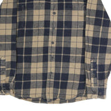 RIDGECUT Mens Beige & Blue Check Shirt M Button-Down Casual Cotton Blend