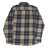 RIDGECUT Mens Beige & Blue Check Shirt M Button-Down Casual Cotton Blend