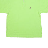 TOMMY HILFIGER Mens Green Short Sleeve Plain Polo Shirt XL Classic Fit