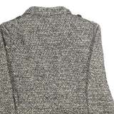 KAREN MILLEN Womens Black & Cream Wool Blend Button Jacket UK 10 Tweed Classic