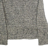 KAREN MILLEN Womens Black & Cream Wool Blend Button Jacket UK 10 Tweed Classic