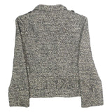 KAREN MILLEN Womens Black & Cream Wool Blend Button Jacket UK 10 Tweed Classic