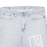 WRANGLER Mens Denim Blue Cotton Casual Shorts L W36 Printed Logo