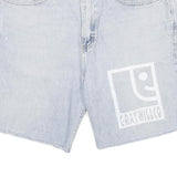 WRANGLER Mens Denim Blue Cotton Casual Shorts L W36 Printed Logo