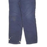 CARHARTT Mens Cotton Blend Navy Blue Regular Fit Straight Leg Trousers W34 L34