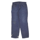 CARHARTT Mens Cotton Blend Navy Blue Regular Fit Straight Leg Trousers W34 L34