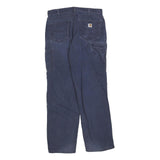 CARHARTT Mens Cotton Blend Navy Blue Regular Fit Straight Leg Trousers W34 L34