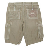 TRUE RELIGION Mens Shorts Beige XL W38 Cargo Cotton Blend Contrast Stitching