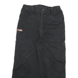 ESKO Womens Black Cotton Blend Relaxed Wide-Leg Trousers W28 L25 Casual Zip