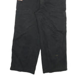 ESKO Womens Black Cotton Blend Relaxed Wide-Leg Trousers W28 L25 Casual Zip
