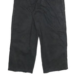 ESKO Womens Black Cotton Blend Relaxed Wide-Leg Trousers W28 L25 Casual Zip