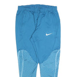 NIKE Womens Joggers Blue & Light Blue L W30 L30 Polyester Blend Slim Tapered