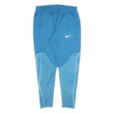 NIKE Womens Joggers Blue & Light Blue L W30 L30 Polyester Blend Slim Tapered