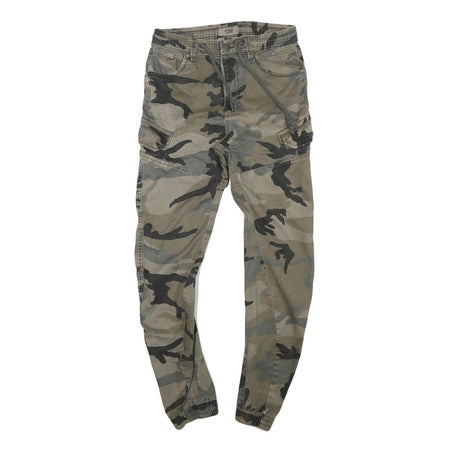 FSBN Mens Slim Cotton Blend Camouflage Slim Tapered Trousers W30 L29