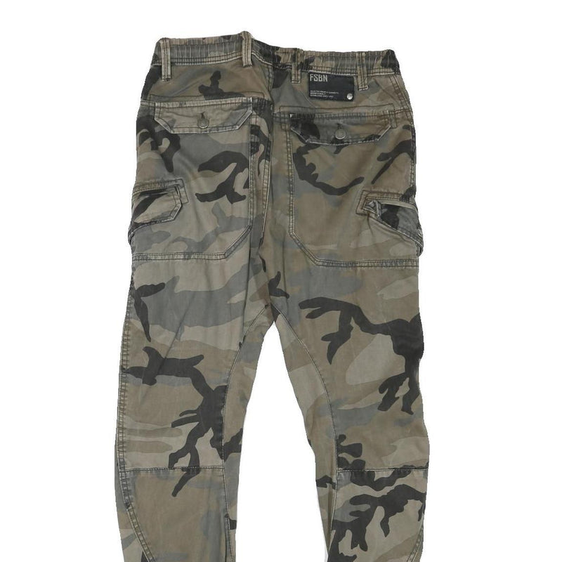 FSBN Mens Slim Cotton Blend Camouflage Slim Tapered Trousers W30 L29