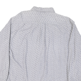 TOMMY HILFIGER Mens White & Blue Button-Down Shirt XL Cotton Blend Casual