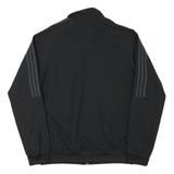 ADIDAS Mens Black Track Jacket S Polyester Blend Plain Zip Sportswear