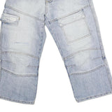 SOUTYHERN Womens Shorts Blue Denim Casual M W34 Patch Pocket Cargo