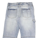SOUTYHERN Womens Shorts Blue Denim Casual M W34 Patch Pocket Cargo