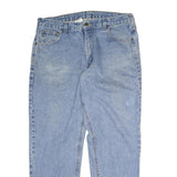 CARHARTT Mens Jeans Blue Regular Straight Denim Light W38 L30 Cotton Zip