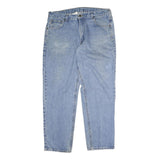 CARHARTT Mens Jeans Blue Regular Straight Denim Light W38 L30 Cotton Zip