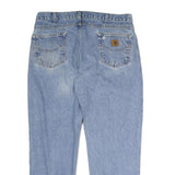 CARHARTT Mens Jeans Blue Regular Straight Denim Light W38 L30 Cotton Zip