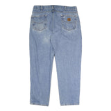 CARHARTT Mens Jeans Blue Regular Straight Denim Light W38 L30 Cotton Zip