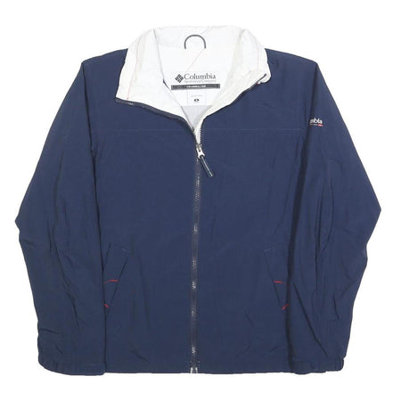 COLUMBIA Womens Navy Blue Jacket S Polyester Blend Zip Plain Outdoor Comfortable
