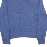 POLO RALPH LAUREN Mens Blue Jumper Plain 1/4 Zip Basic Knit L Cotton Casual