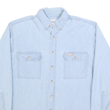 CARHARTT Mens Blue Denim Button-Down Collar Long Sleeve Shirt M Relaxed Fit