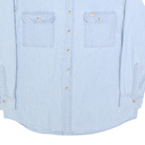 CARHARTT Mens Blue Denim Button-Down Collar Long Sleeve Shirt M Relaxed Fit