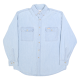 CARHARTT Mens Blue Denim Button-Down Collar Long Sleeve Shirt M Relaxed Fit