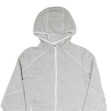 COLUMBIA Womens Grey Cotton Blend Jacket L Hooded Zip Casual Outdoor