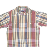 WRANGLER Mens Beige & Red Cotton Shirt L Classic Western Short Sleeve Casual