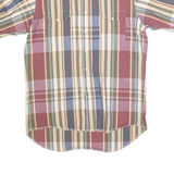 WRANGLER Mens Beige & Red Cotton Shirt L Classic Western Short Sleeve Casual