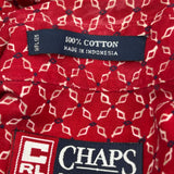 Chaps Ralph Lauren Short Sleeve Shirt - Large Red Cotton