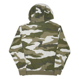 NIKE Mens Green Camouflage Hoodie M Cotton Blend Pullover Hooded Sweater