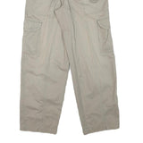 DISCOVERY Mens Cotton Blend Beige Relaxed Cargo Trousers W24 L27 Zip Pocket