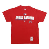 MAJESTIC Mens Red Angels Baseball Graphic T-Shirt M Short Sleeve Crew Neck
