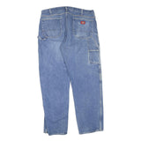 DICKIES Mens Jeans Blue Regular Straight Denim Light W38 L32 Workwear Zip