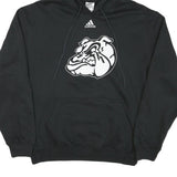 ADIDAS Mens Black Bulldog Graphic Pullover Hoodie S Yearbook Print