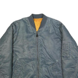 BARESI AIR FORCE Mens Blue Bomber Jacket XL Nylon Zip Pocketed Military Flight